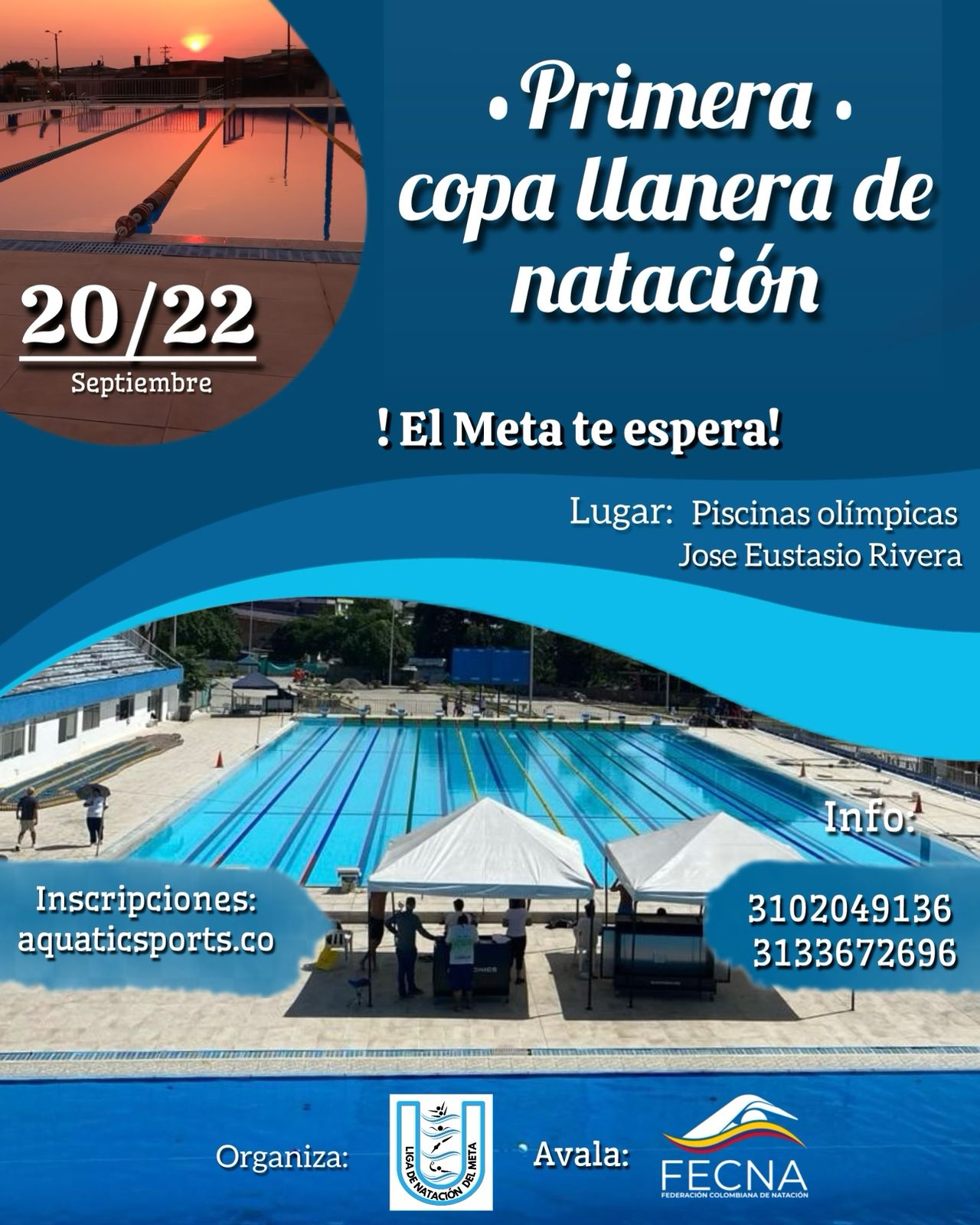 Afiche de la Primera Copa Llanera de Natación