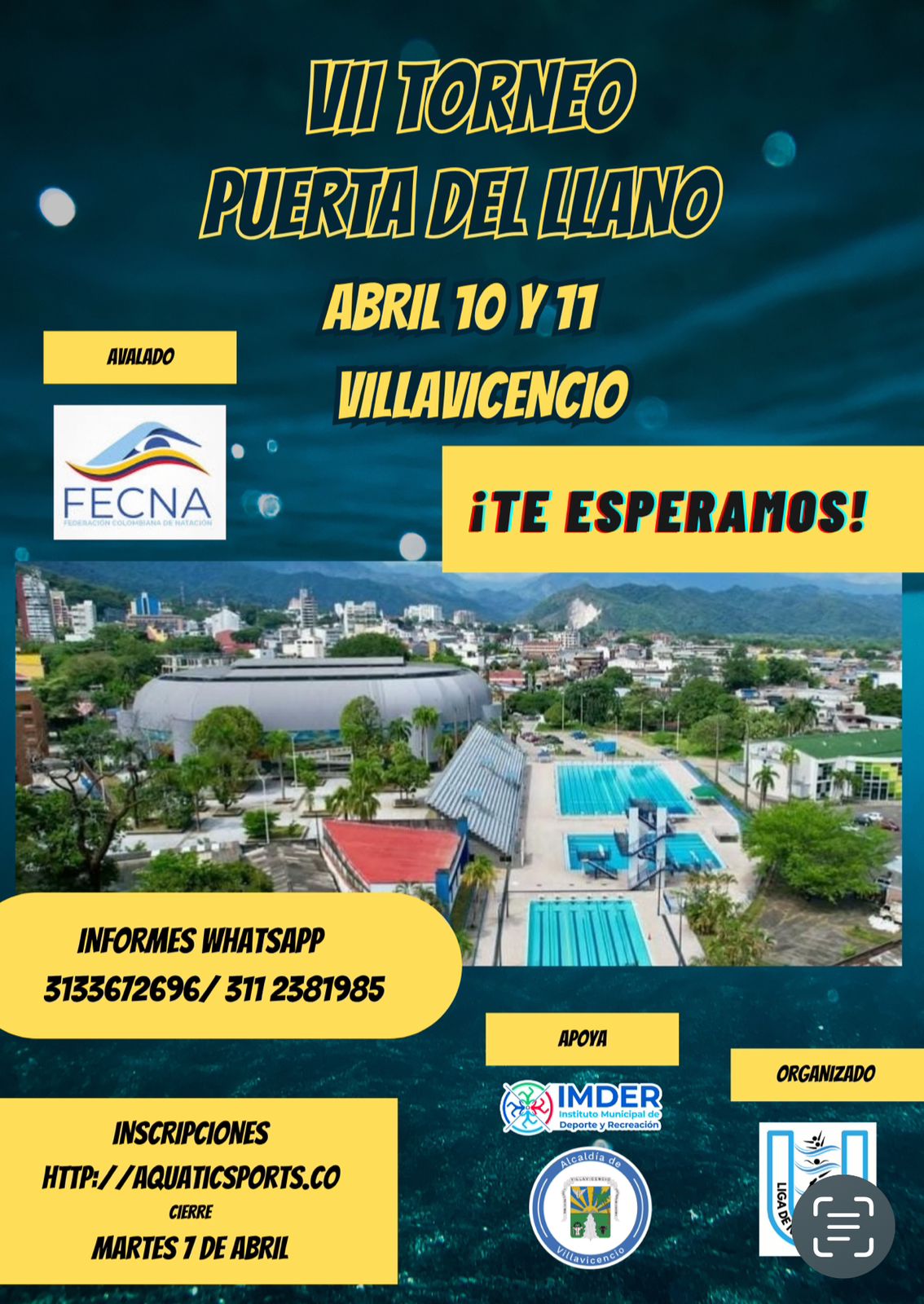 Afiche del VII Torneo de Natación Puerta del Llano